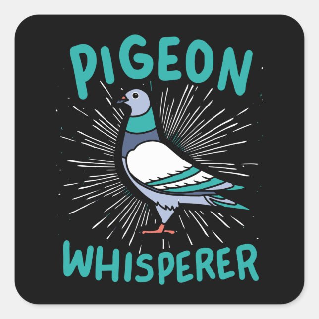 Sticker Carré Pigeon Whisperer (Devant)