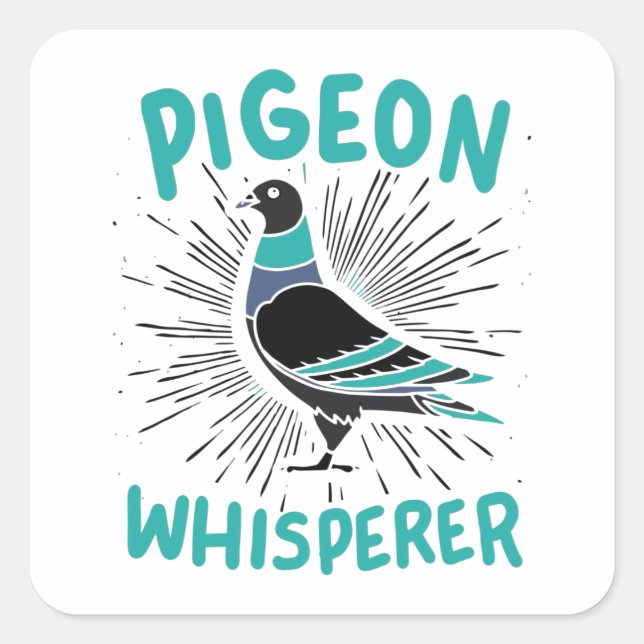 Sticker Carré Pigeon Whisperer (Devant)