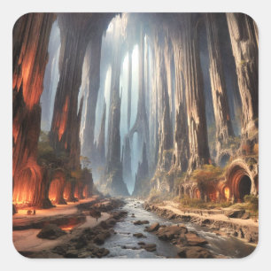 Sticker Carré Piliers et personnes