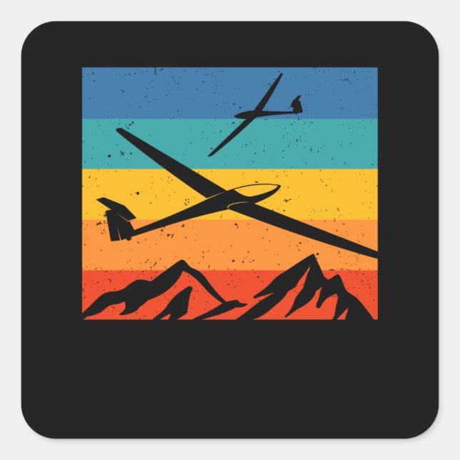 Sticker Carré Pilote de planeur de planeur de planeurs (Devant)