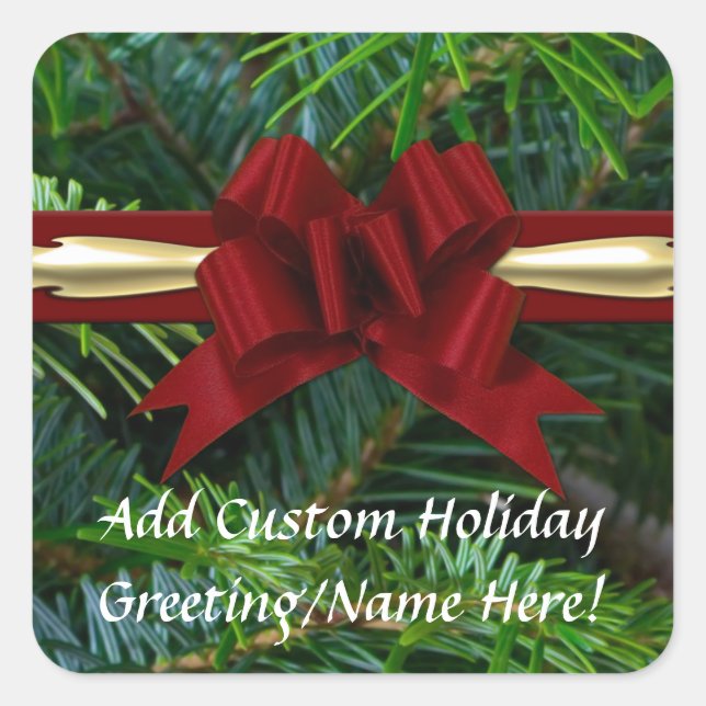 Sticker Carré Pin/Gold/Red Bow (Devant)