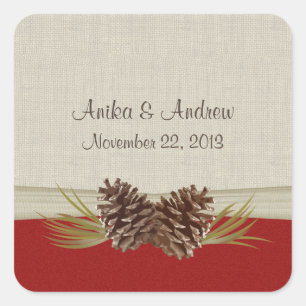 Sticker Carré Pinecones des bois