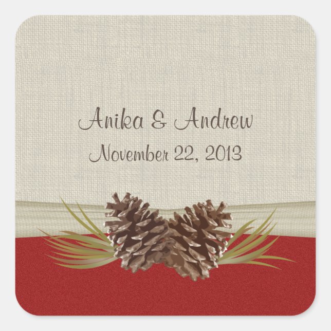 Sticker Carré Pinecones des bois (Devant)