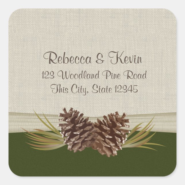 Sticker Carré Pinecones des bois (Devant)