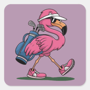 Sticker Carré Ping Flamingo Lunettes de soleil de golf Amateur d