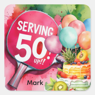 Sticker Carré Ping Pong 50e anniversaire