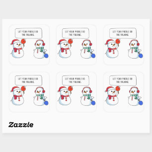 Sticker Carré Ping Pong Funny Christmas Snowman - Humoristique P
