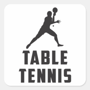 Sticker Carré Ping Pong Table Tennis Paddle Player Idée cadeau