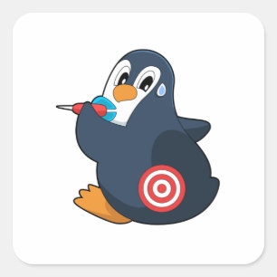 Sticker Carré Pingouin fléchettes fléchettes