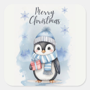 Sticker Carré "Pingouin mignon 2"