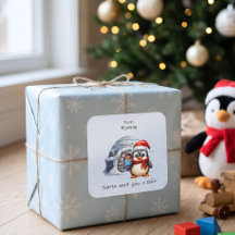 Pingouin mignon Santa Hat Snowflakes Enfants Noël