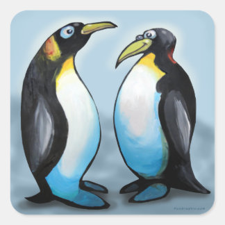 Sticker Carré Pingouins
