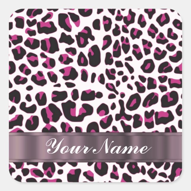 Sticker Carré Pink leopard (Devant)