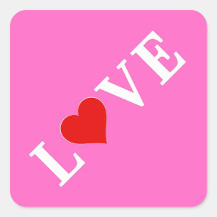 Sticker Carré Pink Love Romantique Élégant