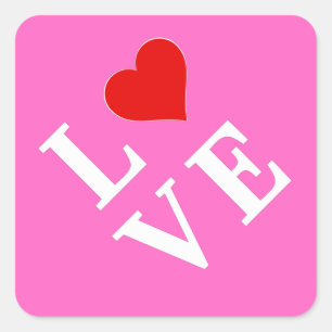 Sticker Carré Pink Love Romantique Élégant