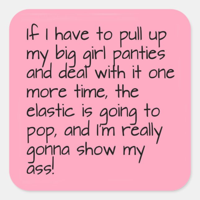 Sticker Carré Pink Met sur les culottes de grandes filles Word d (Devant)