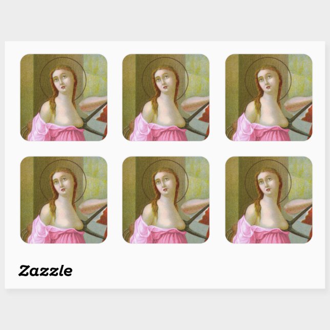 Sticker Carré Pink St. Agatha (M 003) (Feuille)