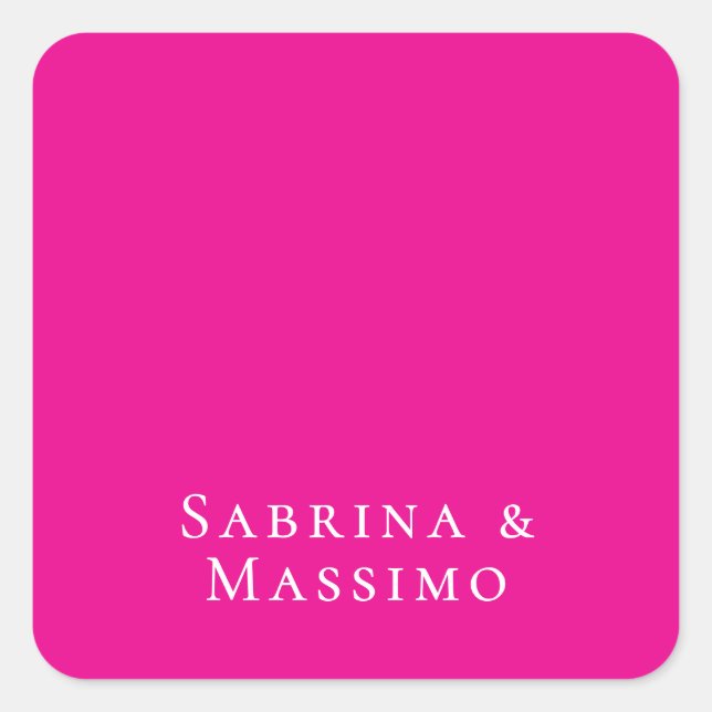 Sticker Carré Pink Trendy Modern Minimalist Your Name (Devant)