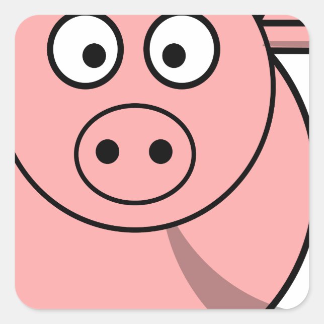 Sticker Carré Pinky pig (Devant)