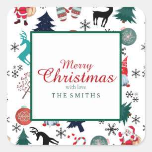 Sticker Carré Pins du Père Noël Reindeer Mittens