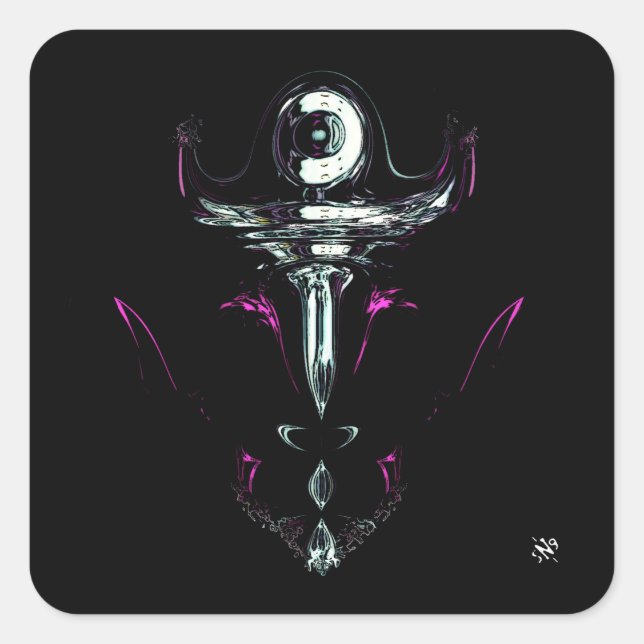 Sticker Carré Pion spatial v2 (Devant)