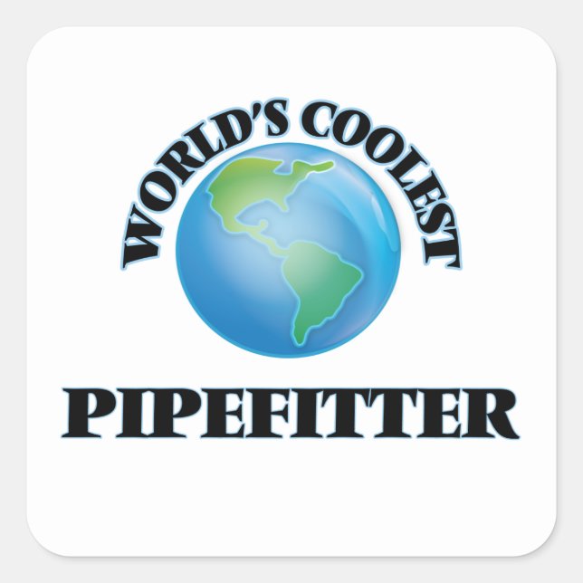 Sticker Carré Pipefitter le plus cool au monde (Devant)