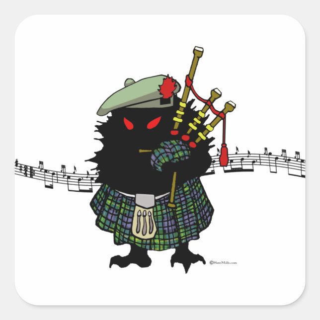 Sticker Carré Piper de hérisson de Highland (Devant)