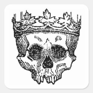 Sticker Carré Pirate crâne avec couronne