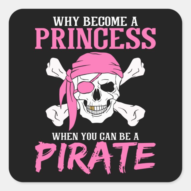 Sticker Carré Pirate Girl Pirate Pirate Gift Girl (Devant)