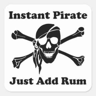 Sticker Carré Pirate instantanée juste ajouter du rhum