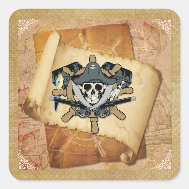 Sticker Carré Pirate Life For Me (Devant)