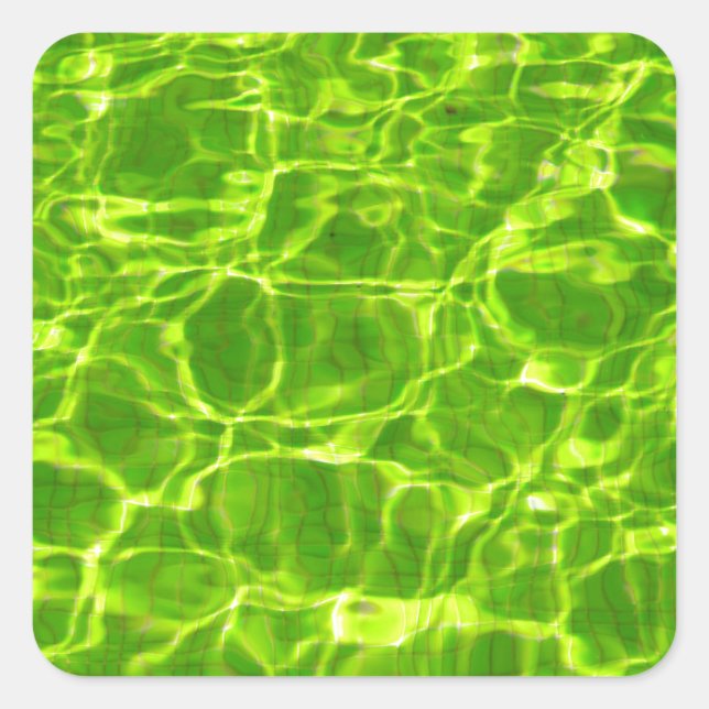 Sticker Carré Piscine Verte Eau Motifs néon coloré brillant (Devant)