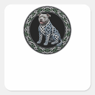 Sticker Carré Pit Bull Nœud Celtique