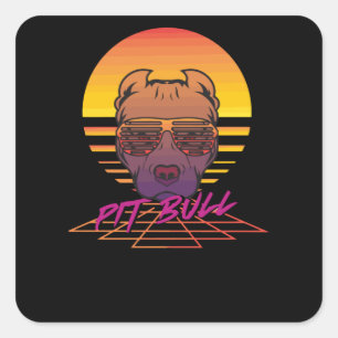 Sticker Carré Pitbull