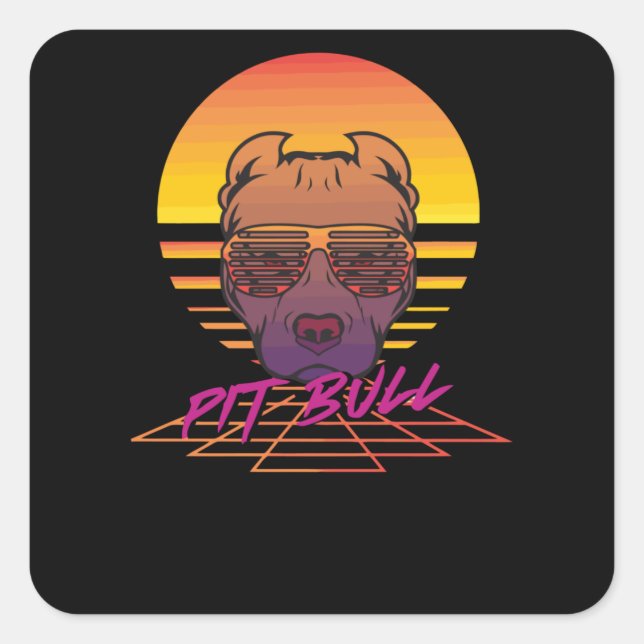 Sticker Carré Pitbull (Devant)
