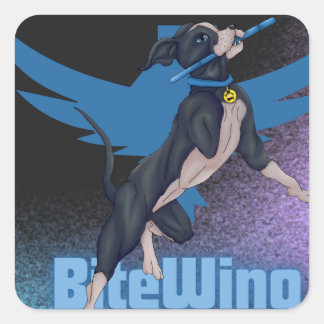 Sticker Carré Pitbull à trois pattes