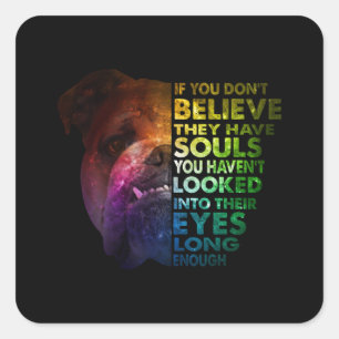 Sticker Carré Pitbull regarda Dans Leurs Yeux Assez Longs Chiens