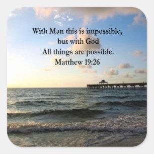 STICKER CARRÉ PITTORESQUE MATTHEW 19:26 OCEAN PHOTO DESIGN