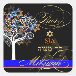 Sticker Carré PixDezines arbre de vie/Bar Mitzvah/do-it-yourself