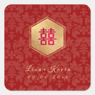 Sticker Carré PixDezines Honeycomb chinois Double appiness