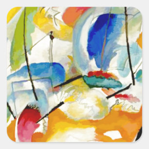 Sticker Carré PixDezines Kandinsky 1913 Bataille Navale Improv 3