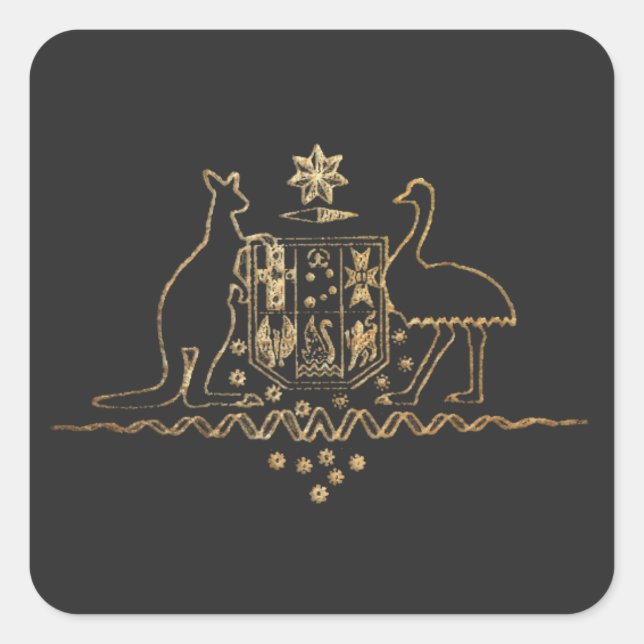 Sticker Carré PixDezines Monogram Faux Gold Foil, Merci (Devant)