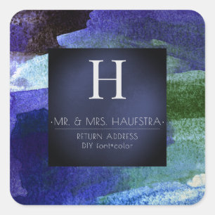 Sticker Carré PixDezines Monogramme, Blush+Silver+Bloc de couleu