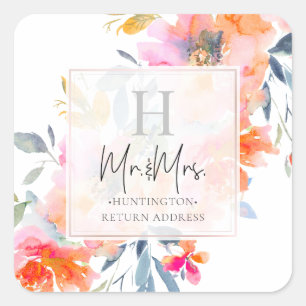 Sticker Carré PixDezines Roses du jardin d'été