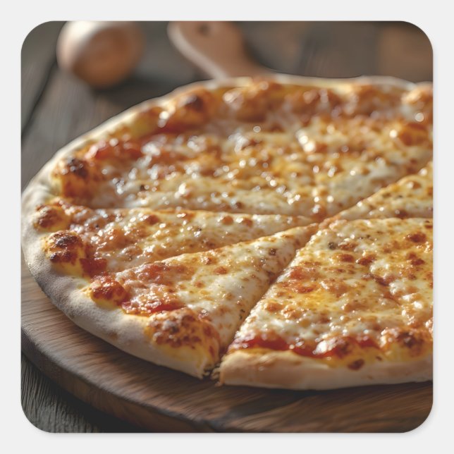 Sticker Carré Pizza au fromage (Devant)