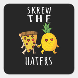 Sticker Carré Pizza Hawaii Pineapple Pizza Food