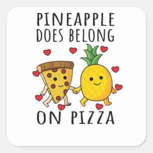 Sticker Carré Pizza Hawaii Pineapple Pizza Food