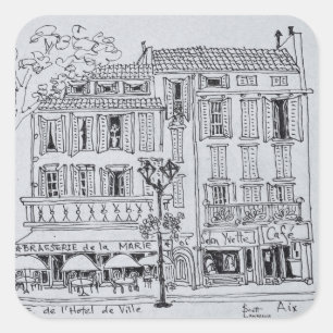 Sticker Carré Place de L'Hotel de Ville Aix en Provence