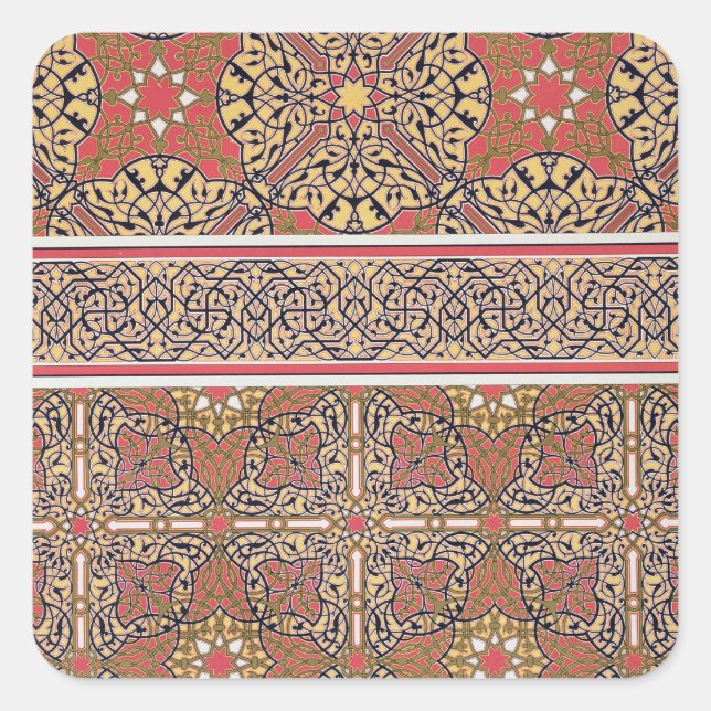 Sticker Carré Plafond arabesques de la mosquée El-Bordeyny, (Devant)