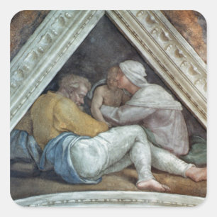 Sticker Carré Plafond de chapelle de Sistine : Les ancêtres du